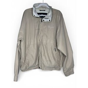 Borgata Mens Tan Weatherproof Windbreaker Jacket L Casino Resort Vacation Travel